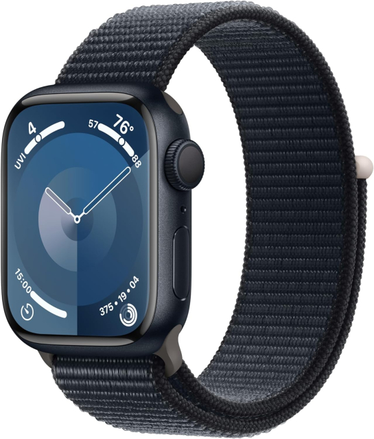 Apple Watch Series 9 (GPS, 41mm, Midnight Aluminum Case, Midnight Sport Loop)