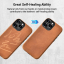 Belemay Leather Case With MagSafe for iPhone 15 Pro Max (Tan Brown)