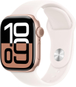 Apple Watch Series 10 (GPS, 42mm, Rose Gold Aluminium Case, Light Blush Sport Band S/M)