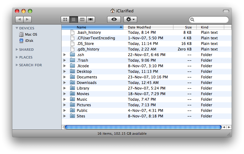 show hidden files in finder keyboard shortcut